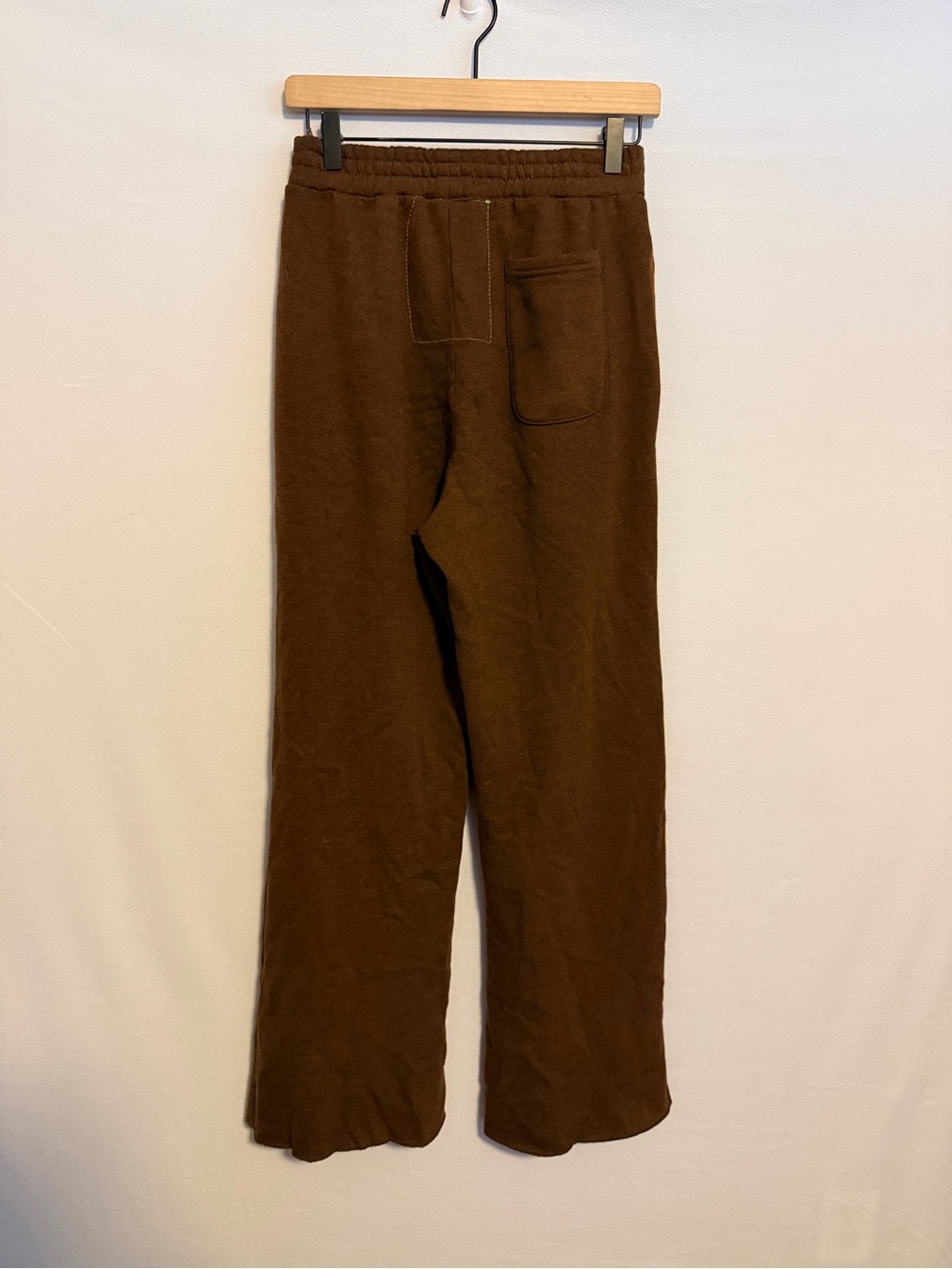NEW Aviator Nation Wide Leg Pocket Sweatpant Chocolate Brown Sweats Pants Jogger - Picture 8 of 9